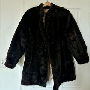 Reversible Black Faux Fur Coat